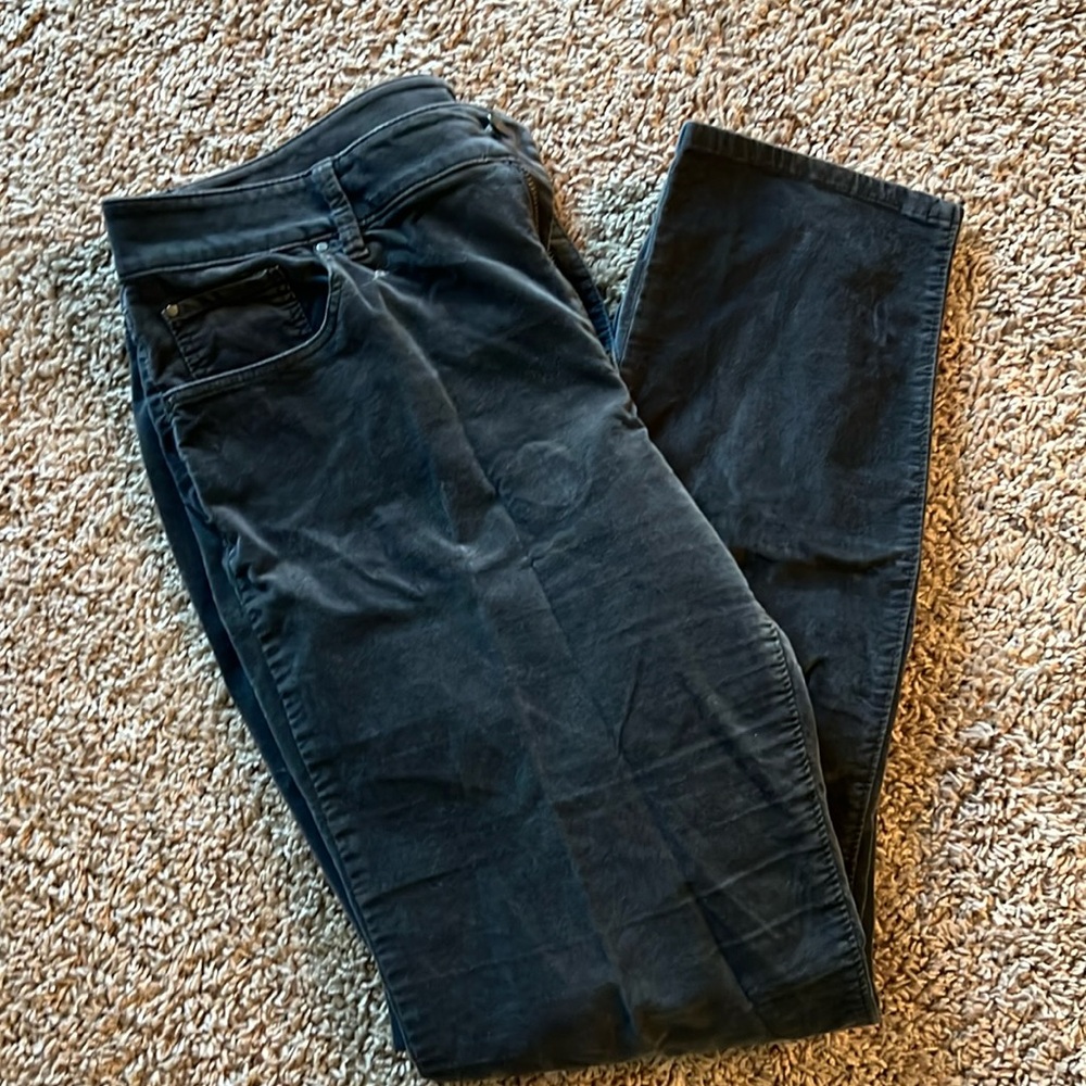 Ann Taylor Curvy Skinny Velvet Jeans - 12Petite - Grey